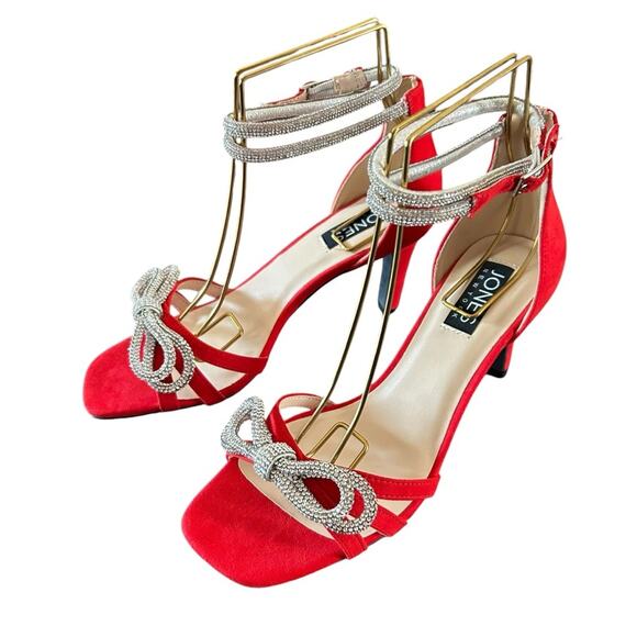 Jones New York  Tarrie Rhinestone Bow Stiletto Heel Dress Sandals NEW Size 7 - Picture 1 of 11